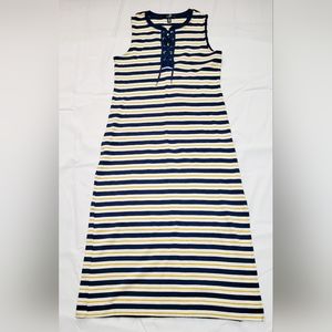 Champs Vintage Sleeveless Lace Maxi T-Shirt Dress Striped Size M Stretch